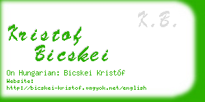 kristof bicskei business card