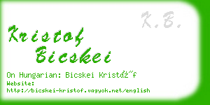 kristof bicskei business card